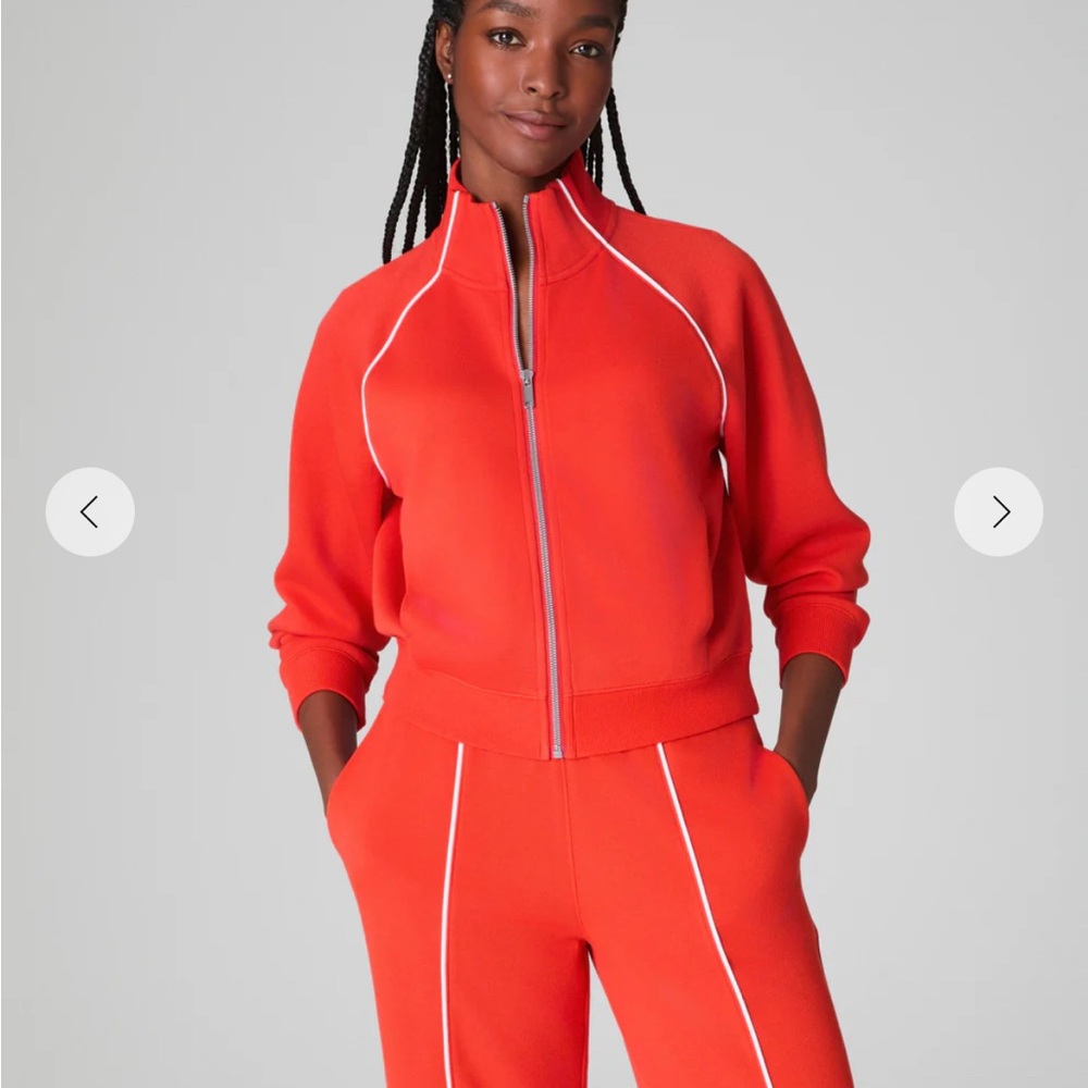 Spanx AirEssentials "Poppy" Pique Track Jacket - SMALL